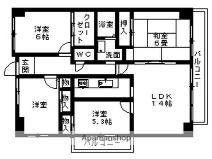 エトワール緑丘(3LDK/6階)の間取り写真