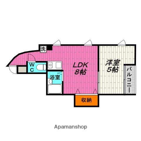 きりんマンション(1LDK/4階)の間取り写真