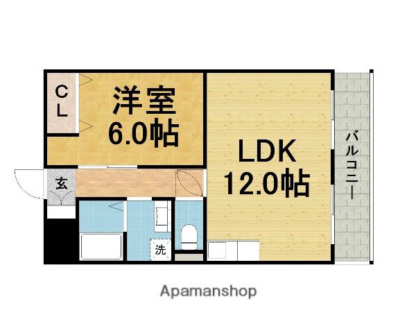ベリエーヴ三宅(1LDK/4階)の間取り写真