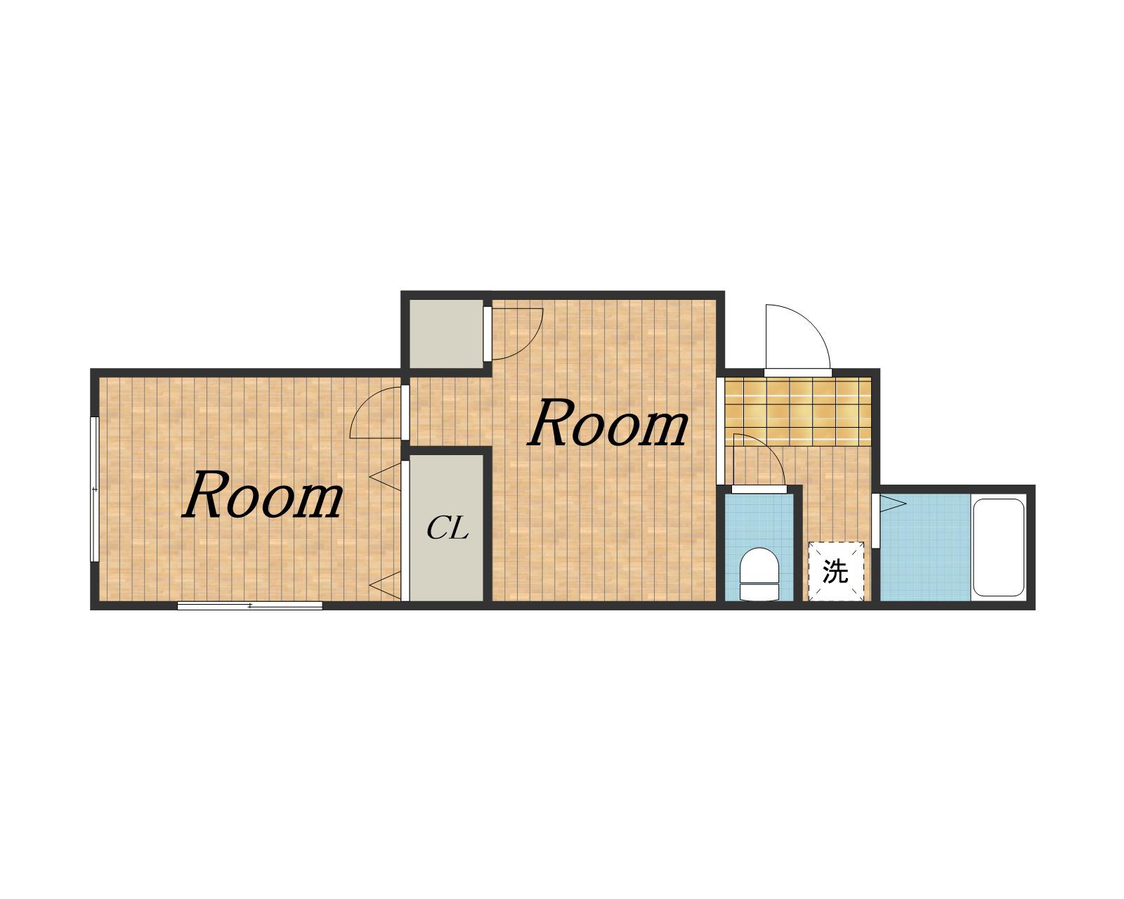 コテージ曽根(2K/2階)の間取り写真