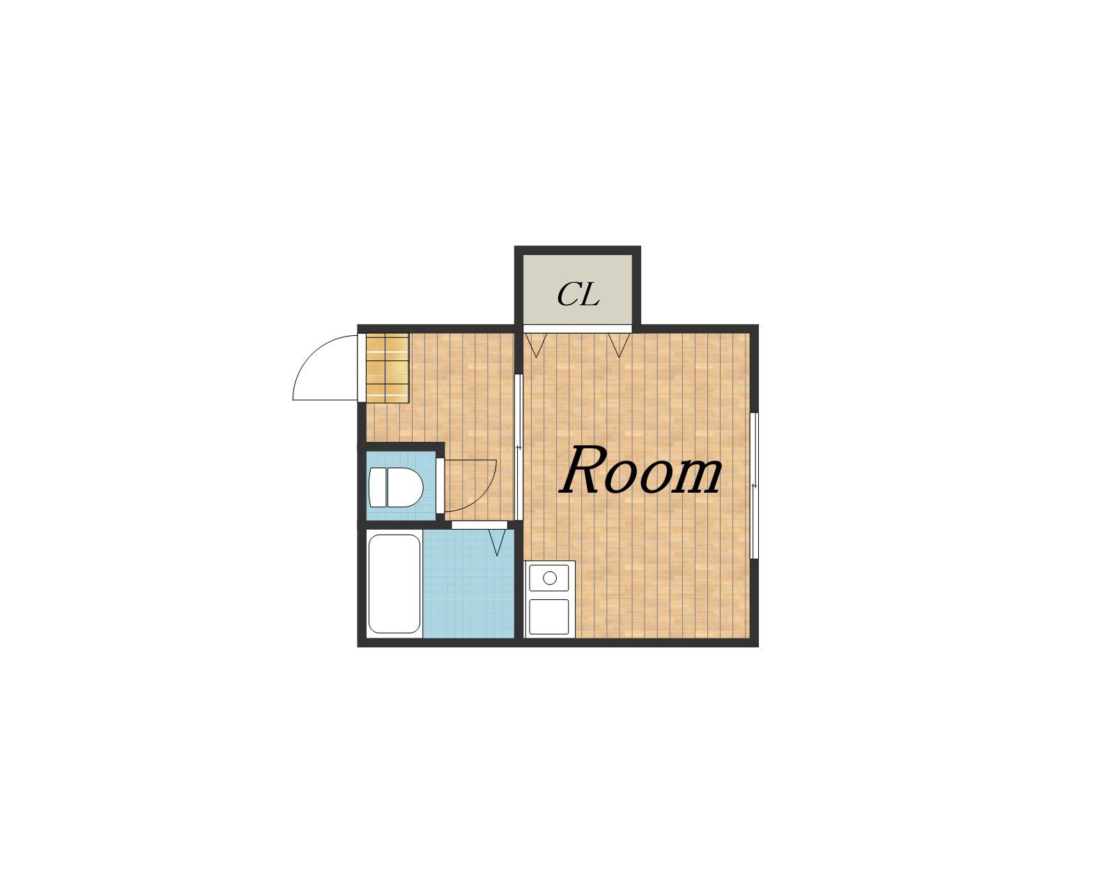 コテージ曽根(1K/1階)の間取り写真