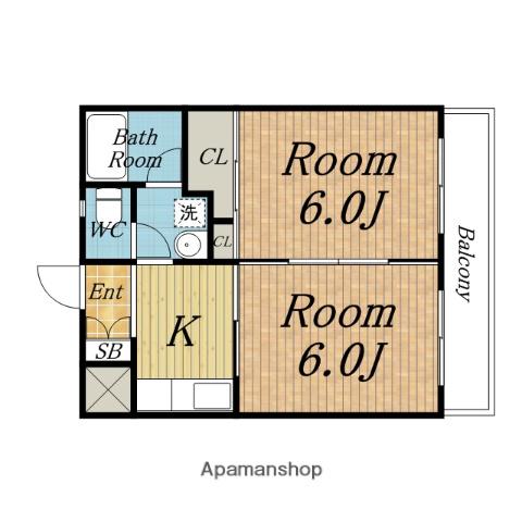 トゥリオーニ豊中南(2K/3階)の間取り写真