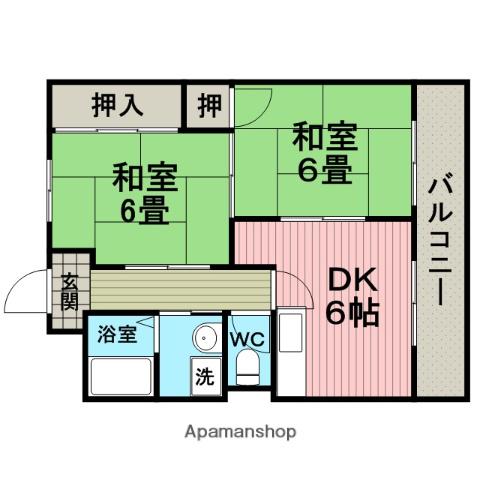 アスティオン大島(2DK/3階)の間取り写真