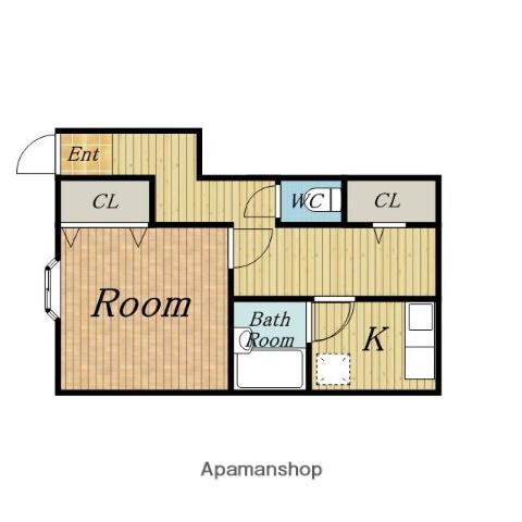 庄内ハイツ A棟(1K/2階)の間取り写真