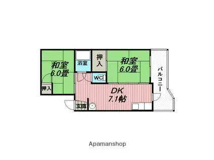 樋口マンション(2DK/3階)の間取り写真