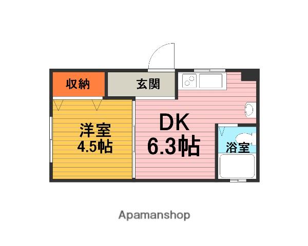 ビスタ庄内東町(1DK/1階)の間取り写真