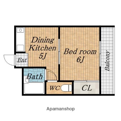 服部マンション(1DK/3階)の間取り写真