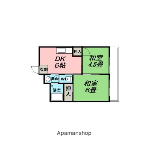 今川ハイツ(2DK/3階)の間取り写真