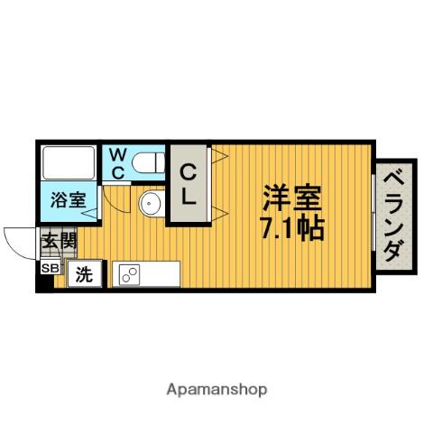 レジデンス服部天神(ワンルーム/2階)の間取り写真