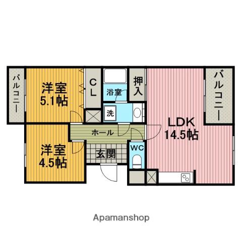 ERFOLG利倉東(3DK/2階)の間取り写真
