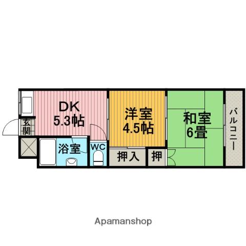 岡崎マンション(2DK/2階)の間取り写真