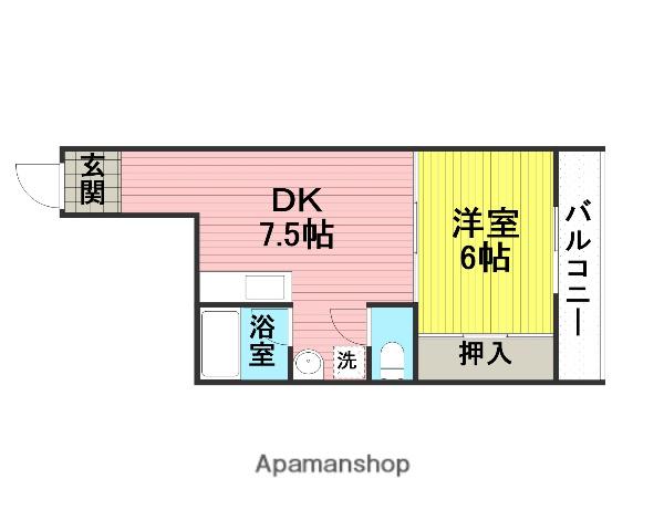 庄内フラッツ(1DK/3階)の間取り写真
