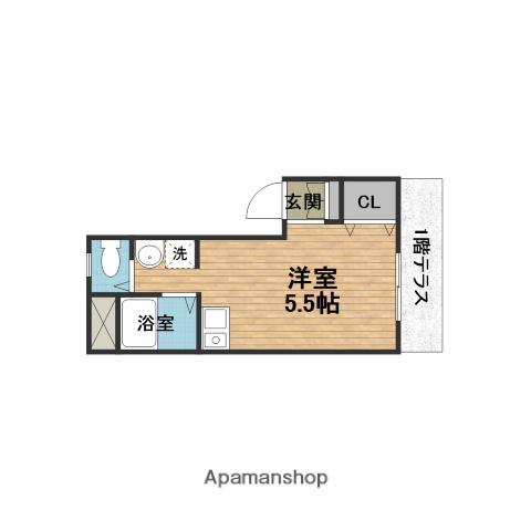 シャトレー箕面2ND(ワンルーム/1階)の間取り写真