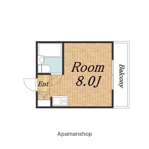 藤井三国マンション(ワンルーム/4階)の間取り写真