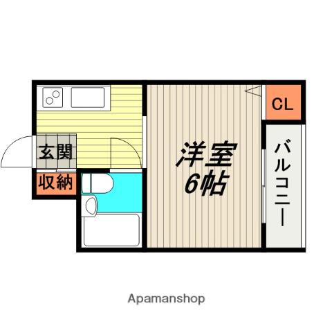 豊中ニューハイツ(1K/2階)の間取り写真