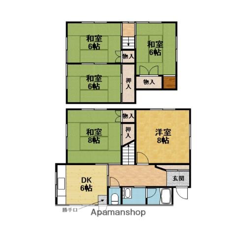 阪急電鉄宝塚線 曽根駅(大阪) 徒歩6分 2階建 築53年(5DK)の間取り写真