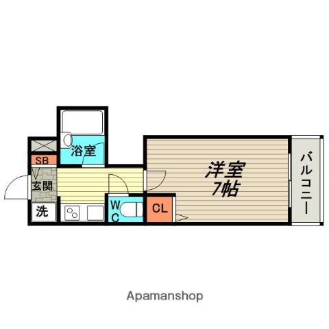 グリーンハウス緑地(1K/1階)の間取り写真