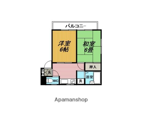 ヴィラウィスタリア(2K/2階)の間取り写真