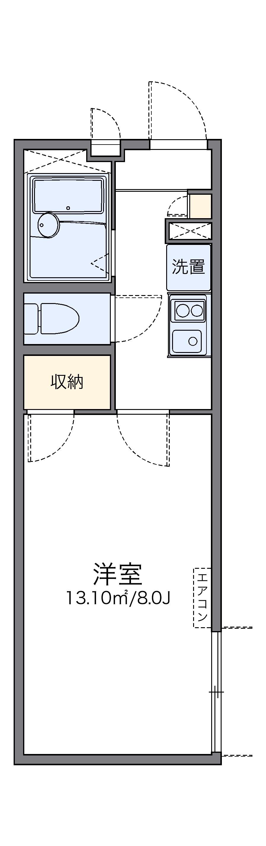レオパレス三津屋北Ⅱ(1K/1階)の間取り写真