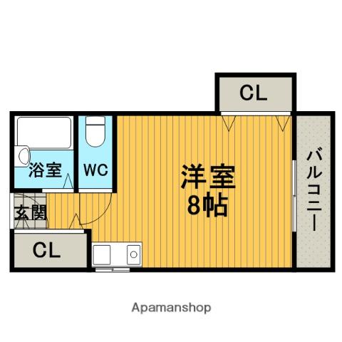 リヴネスト(ワンルーム/1階)の間取り写真