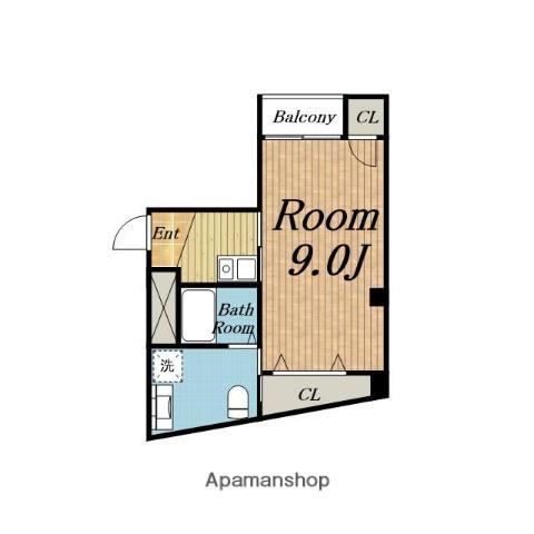 SQUARE9神崎川(1K/3階)の間取り写真