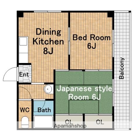 南中井マンション(2DK/3階)の間取り写真