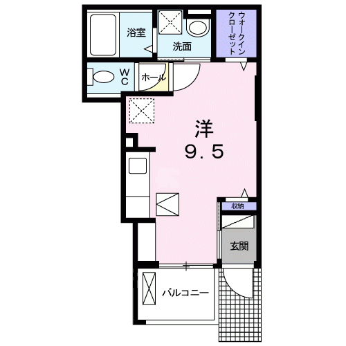 ドリーム セリシール(ワンルーム/1階)の間取り写真