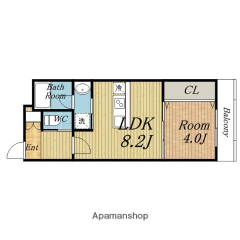 ガレリア南豊中(1LDK/1階)の間取り写真