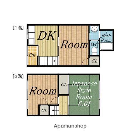 阪急電鉄宝塚線 三国駅(大阪) 徒歩13分 2階建 築59年(3K)の間取り写真