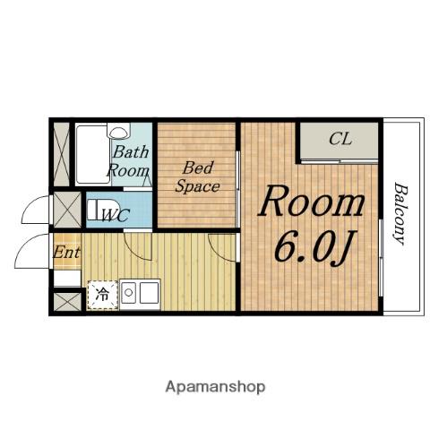 NOZOMI(1K/1階)の間取り写真