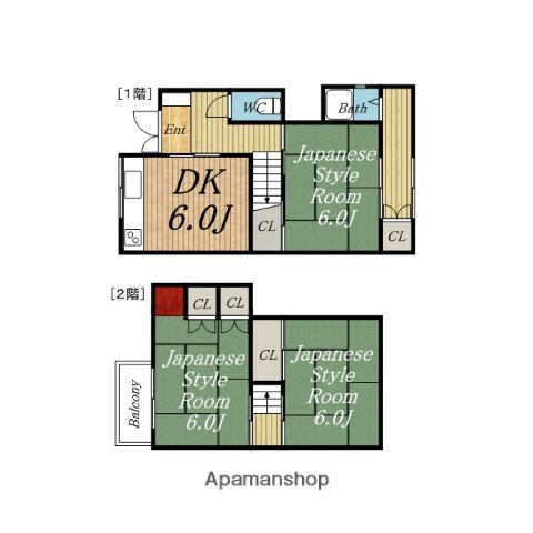 阪急電鉄神戸線 園田駅 徒歩19分 2階建 築55年(3DK)の間取り写真