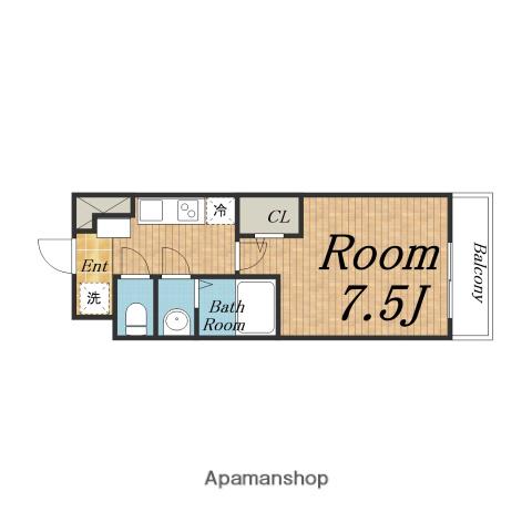 リッツ加島(1K/8階)の間取り写真
