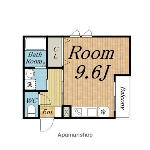 プルメリア西三国4番館(ワンルーム/2階)の間取り写真