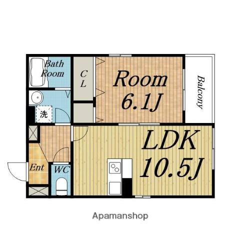 KONFORTA西町4(1LDK)の間取り写真