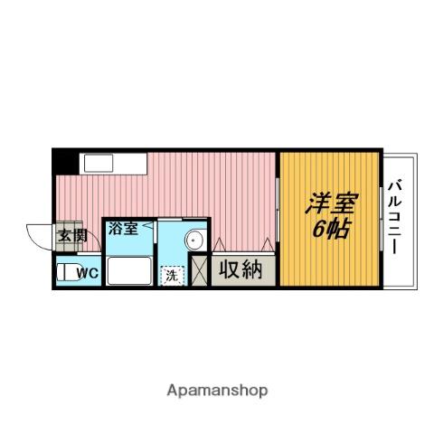 豊南ハイツ豊南町西(1DK/3階)の間取り写真