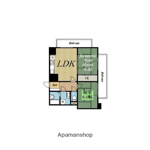 イスズハイツベル加島2(2DK/2階)の間取り写真
