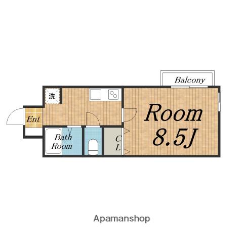 BIG IN加島(1K/2階)の間取り写真