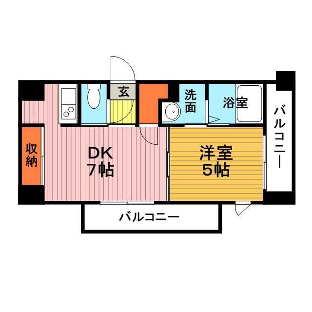 ルグラン弐番館(1LDK/2階)の間取り写真