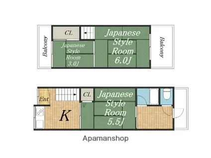 豊南町西１−４−７(3K)の間取り写真