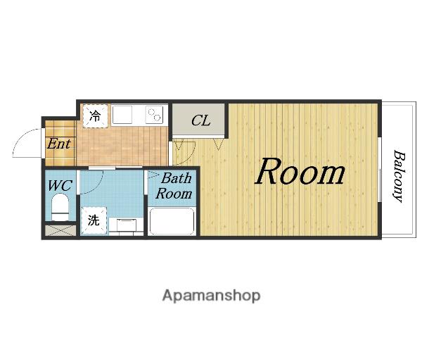 LUXE東三国PLUS(1K/8階)の間取り写真