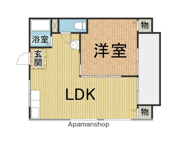 なぎさマンション(1LDK/4階)の間取り写真
