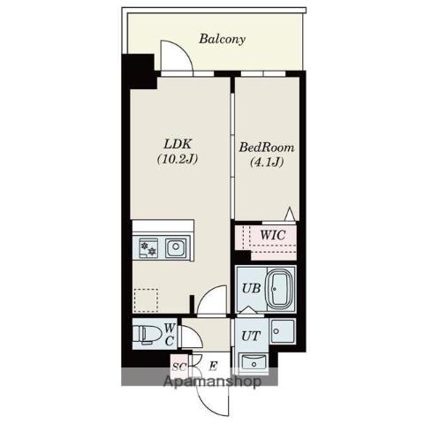 S-RESIDENCE東三国AMANTE(1LDK/5階)の間取り写真