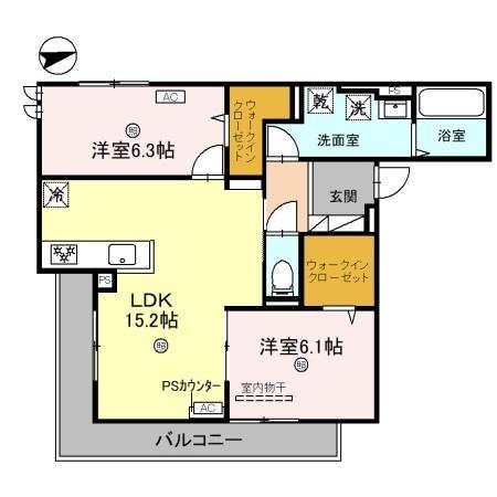 D-RESIDENCE服部本町(2LDK/3階)の間取り写真