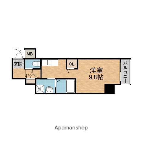 アクアラフォレ豊中(ワンルーム/4階)の間取り写真