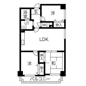 第3西治ハイツ(3LDK/1階)の間取り写真
