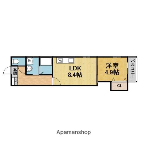 LA VIE BELLE 宝山町(1LDK/2階)の間取り写真