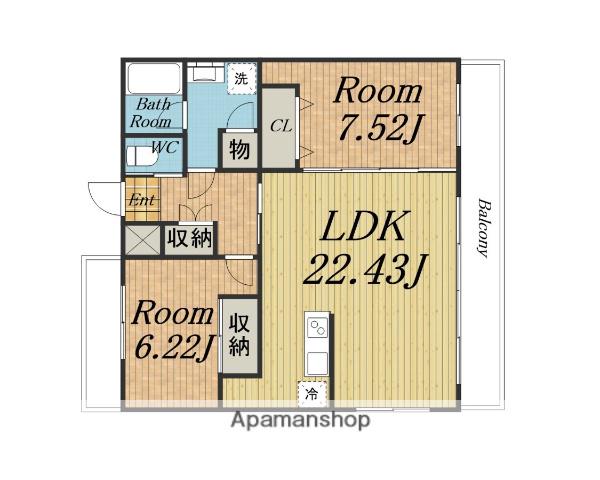 プレジオ東三国(2LDK/11階)の間取り写真