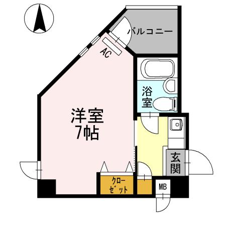 アルビオン(ワンルーム/2階)の間取り写真