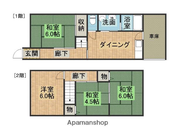 阪急電鉄神戸線 神崎川駅 徒歩10分 2階建 築38年(4DK)の間取り写真