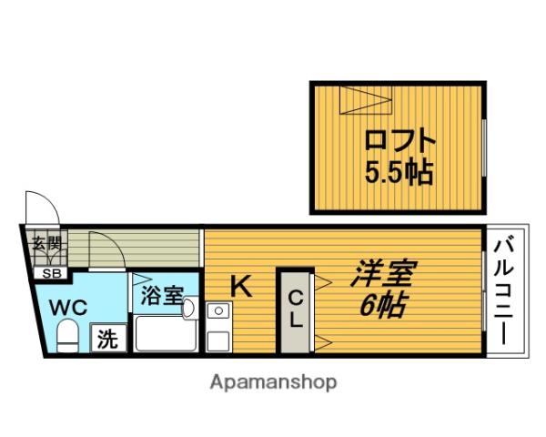 エルフ豊中(ワンルーム/4階)の間取り写真